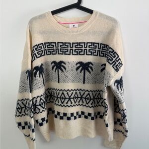 Sundry Cream and Black Patterned Sweater